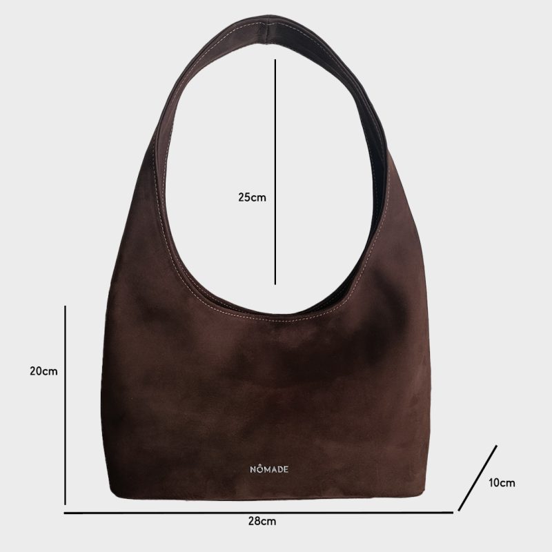 Daya Shoulder bag - Chocolate Nobuck Aterciopelado